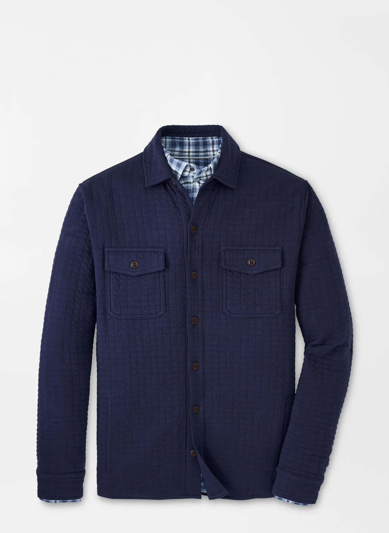 Peter Millar Mens Classic Fit Quad Quilted Knit Jacket - NAVY