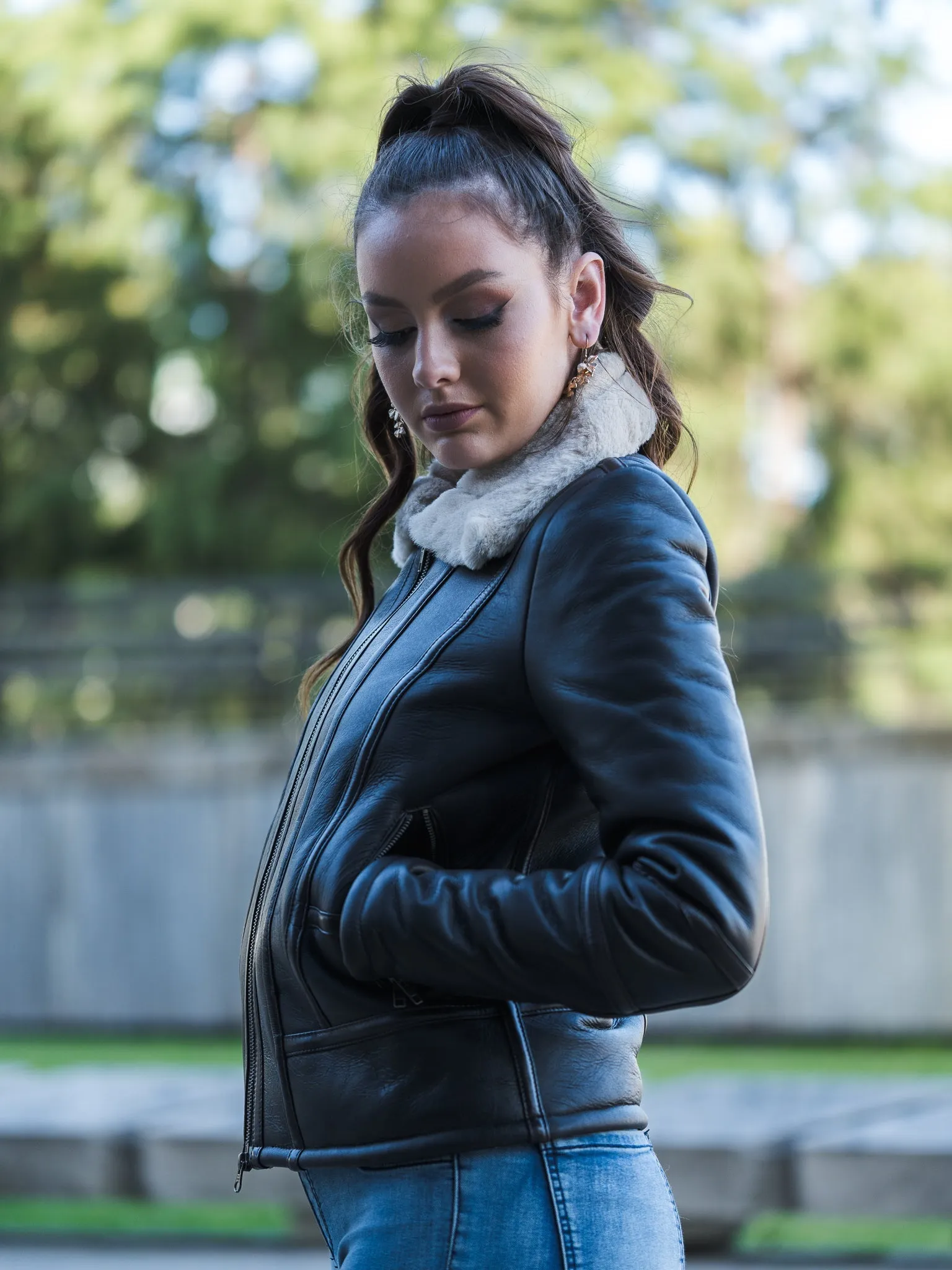 Piera Dark Brown Sheepskin Jacket