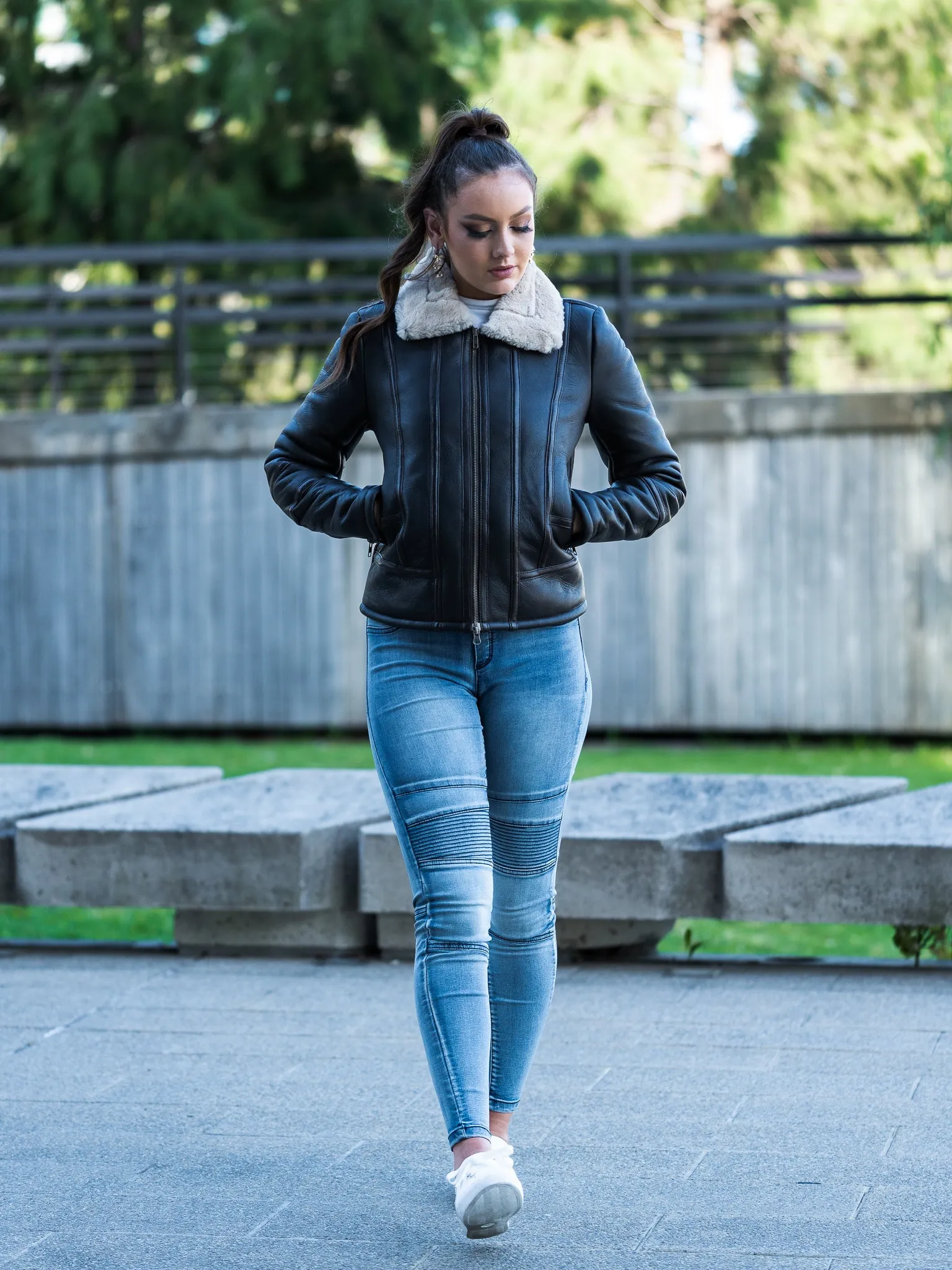 Piera Dark Brown Sheepskin Jacket