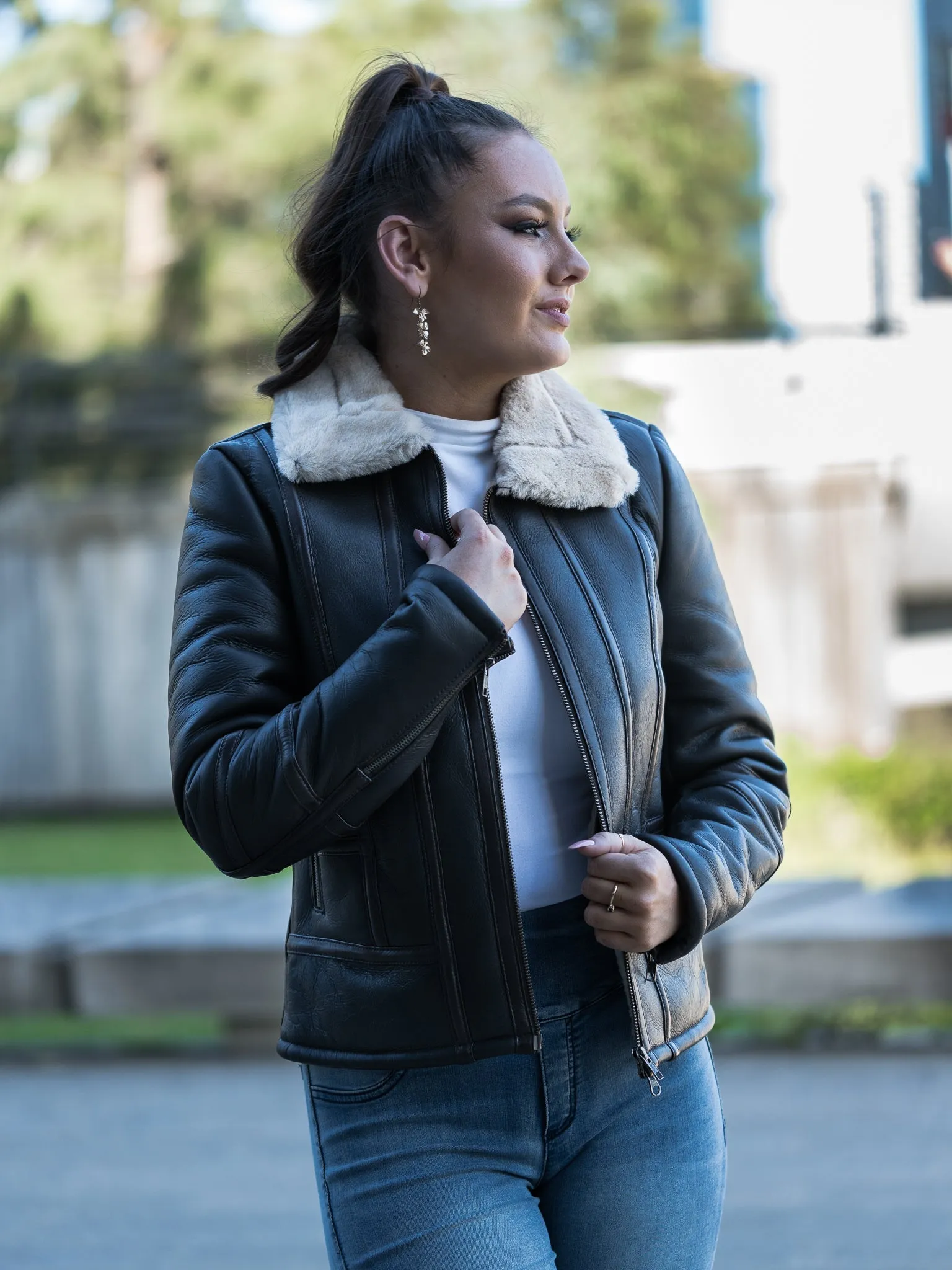Piera Dark Brown Sheepskin Jacket