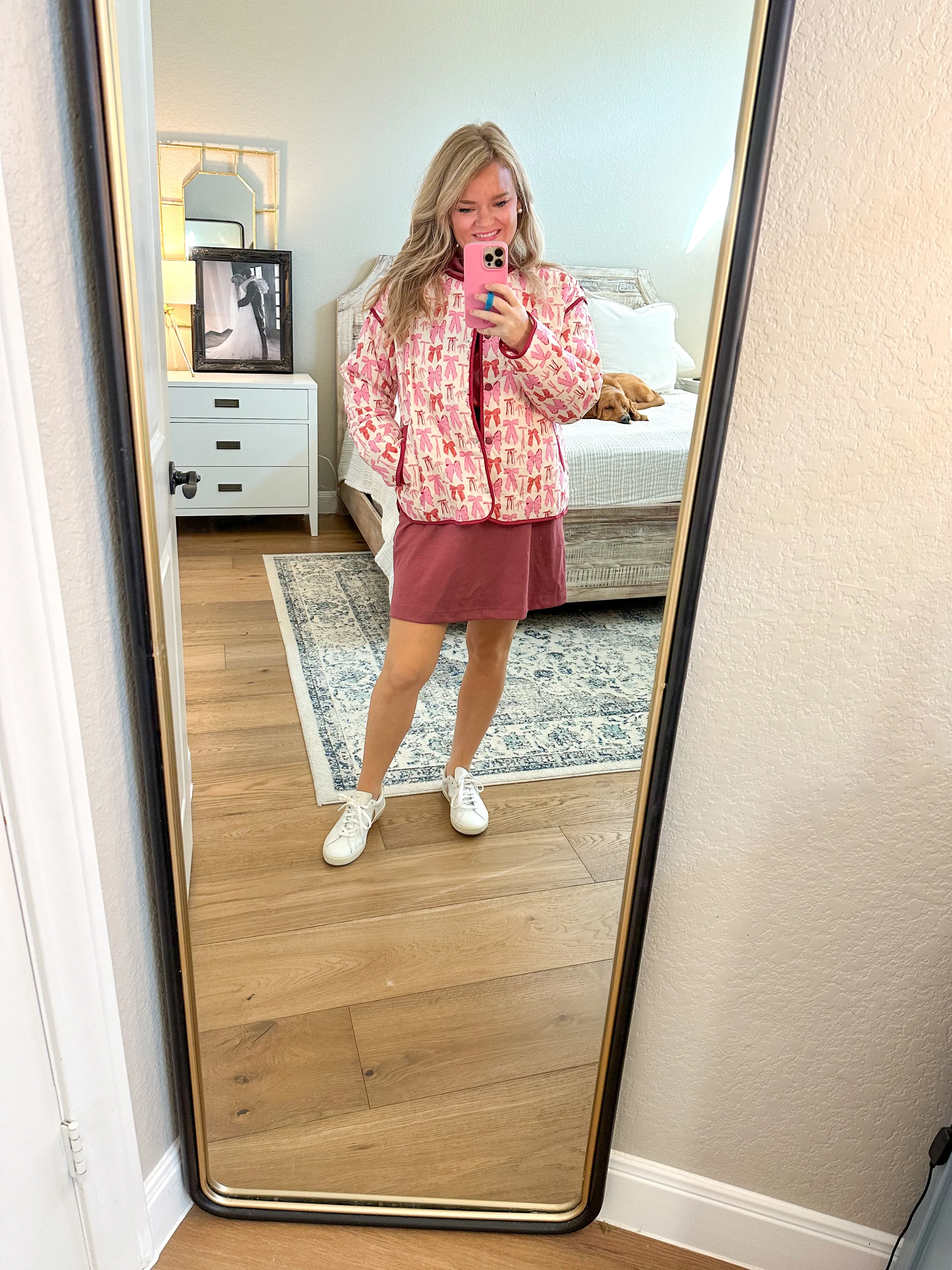 Pink Bow Quilted Jacket