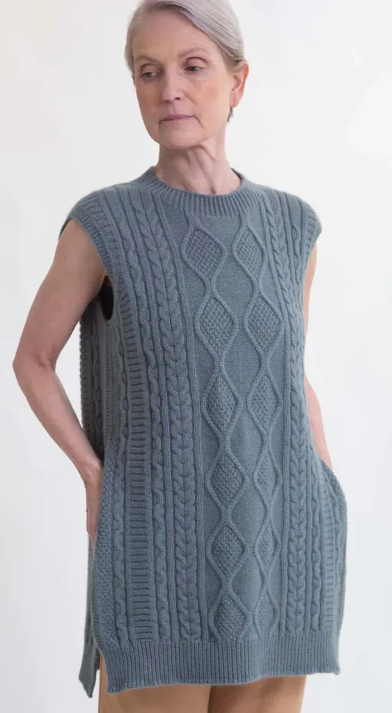 Pippa Lambs Wool Vest In Sage