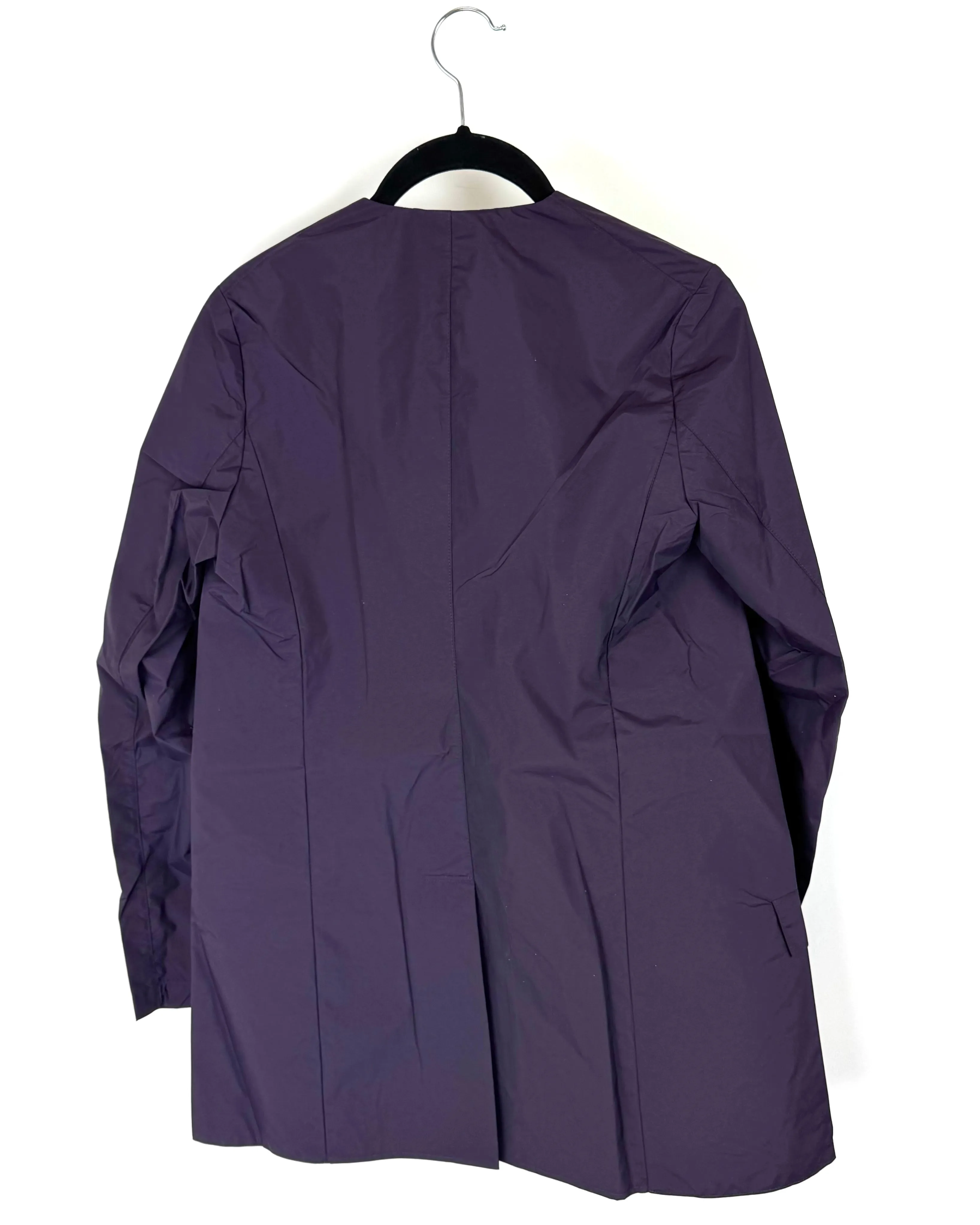 Plum Purple Straight Fit Raincoat - Size 0-8