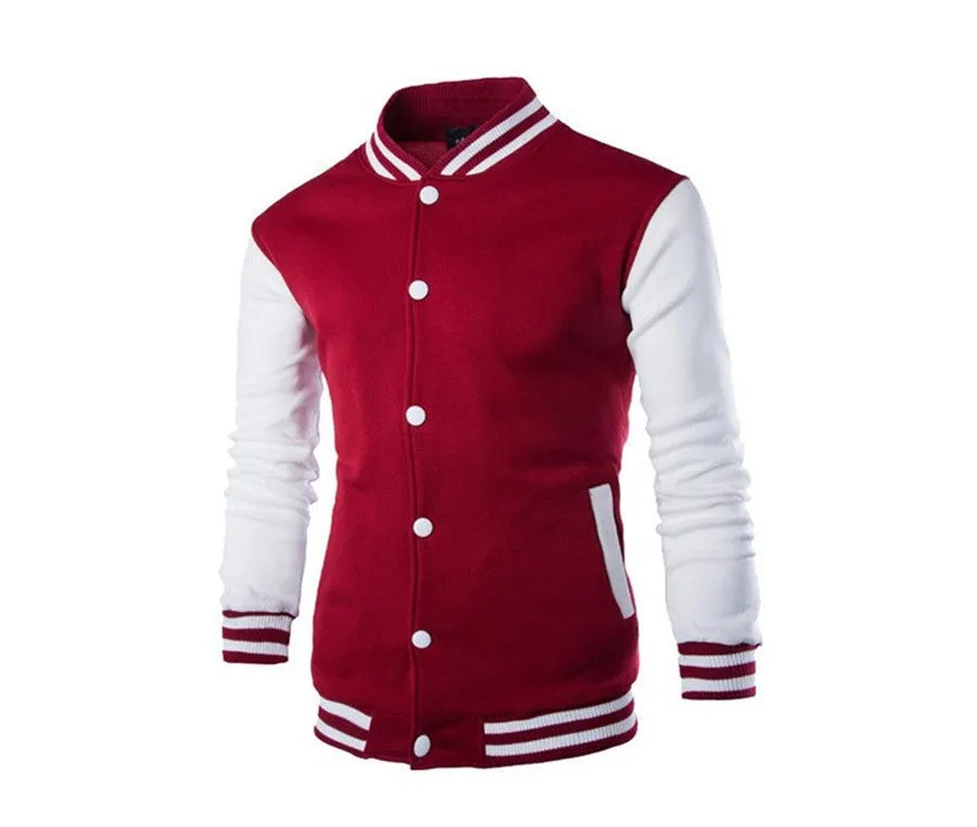 Plus size men's versity college jackets wholesale blank varsity jackets custom logo plain letterman varsity jacket for men