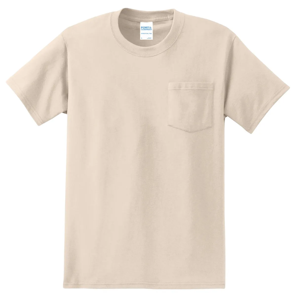 Port & Company Essential Pocket Tee. PC61P Natural
