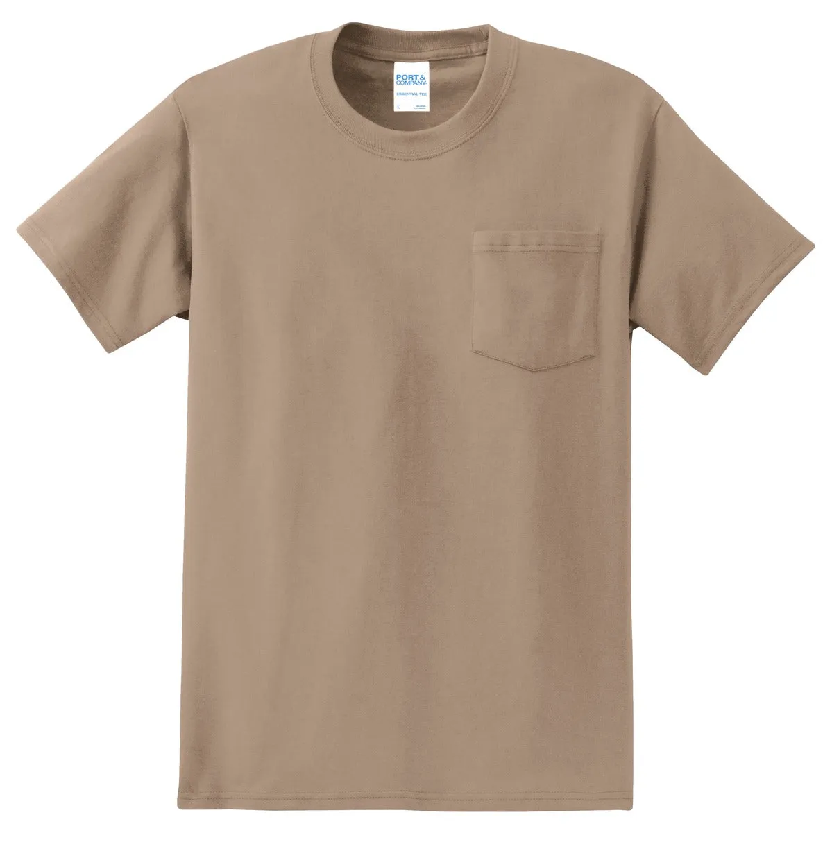 Port & Company Essential Pocket Tee. PC61P Sand