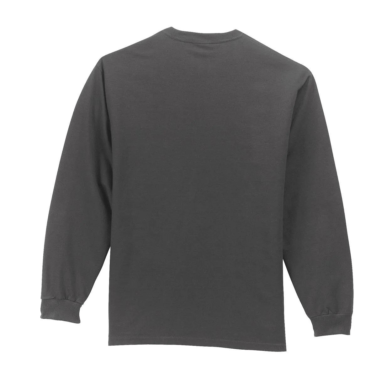 Port & Company Long Sleeve Essential Pocket Tee.  PC61LSP Charcoal