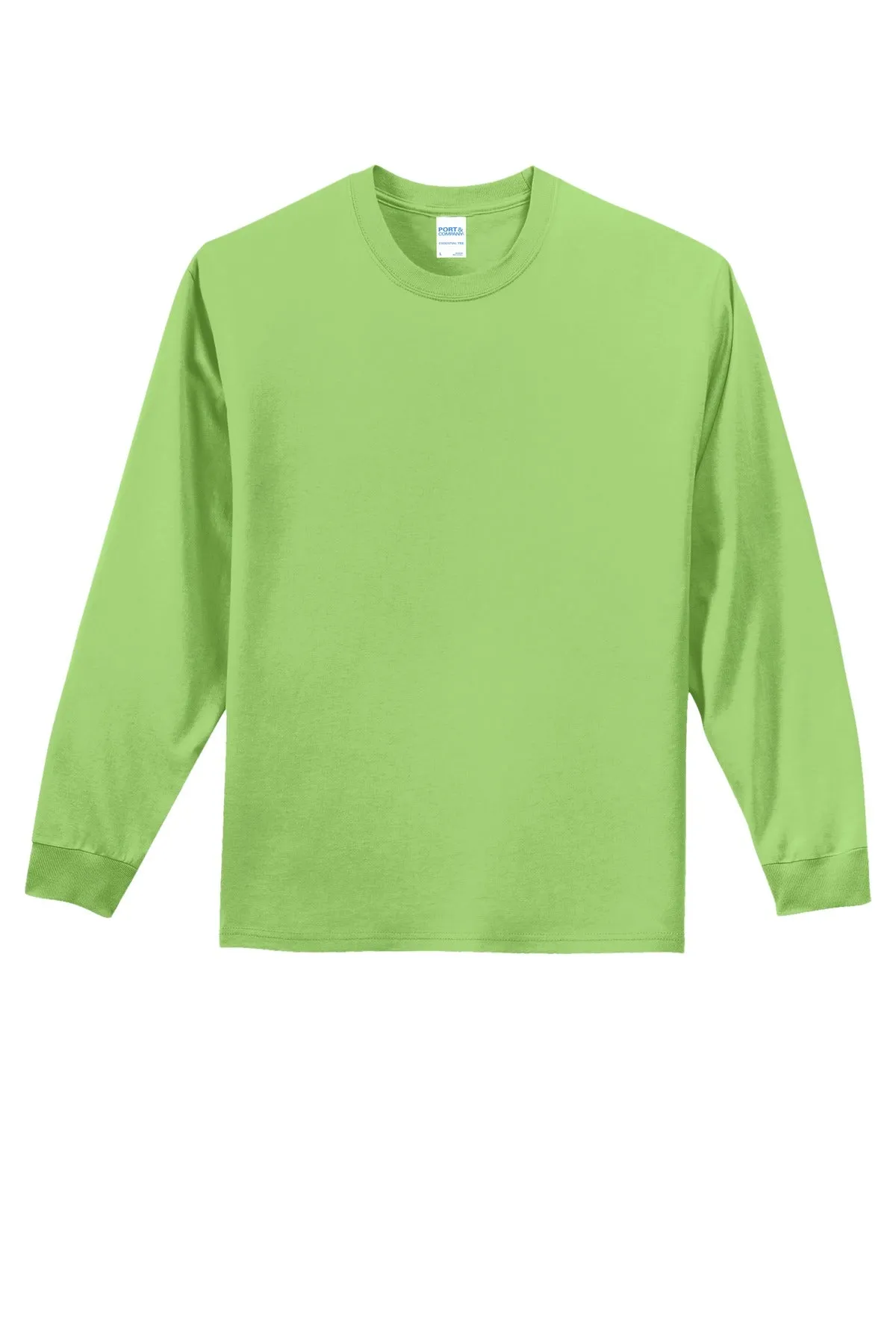 Port & Company Long Sleeve Essential Tee. PC61LS Lime