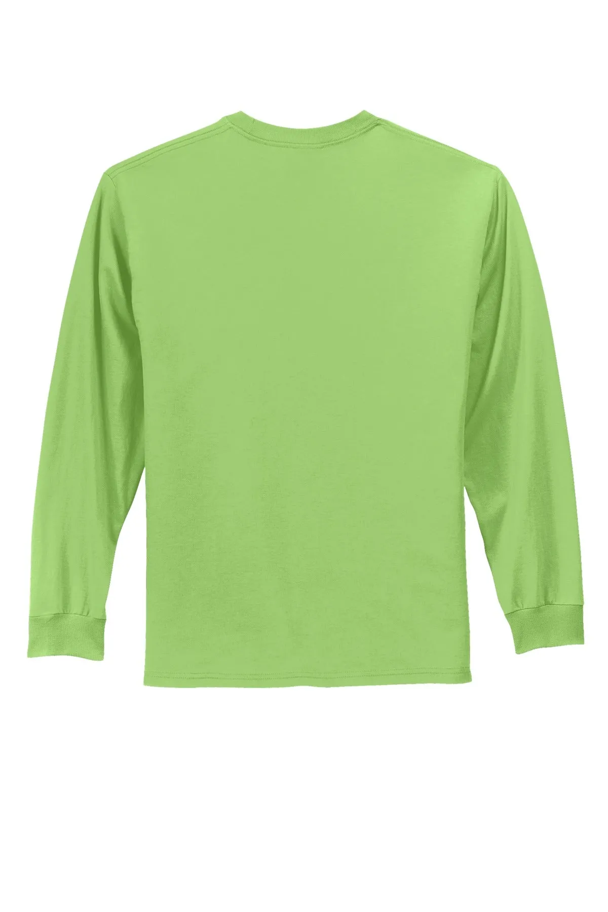 Port & Company Long Sleeve Essential Tee. PC61LS Lime