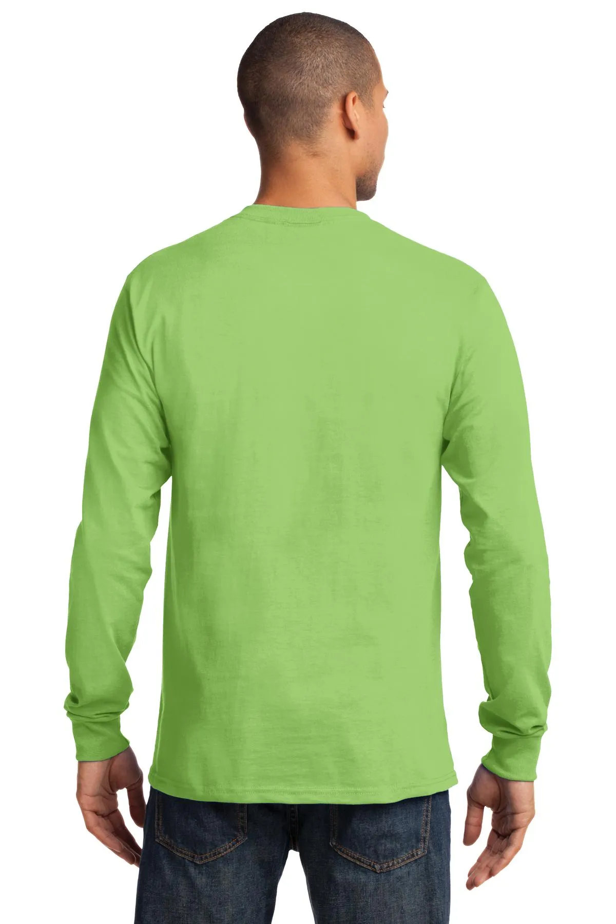 Port & Company Long Sleeve Essential Tee. PC61LS Lime