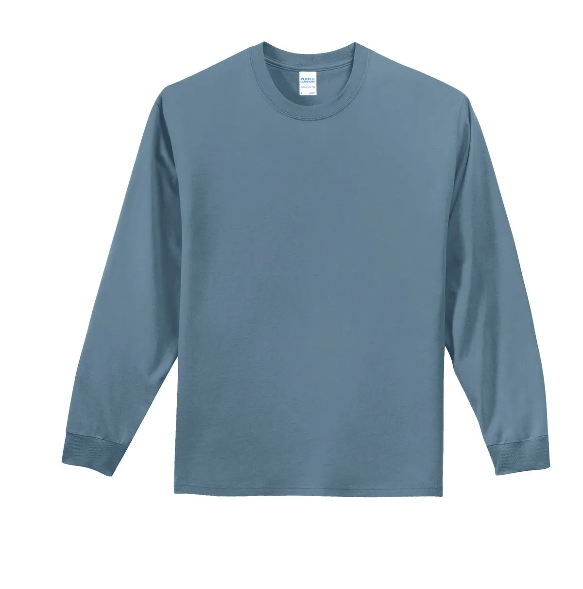 Port & Company Tall Long Sleeve Essential Tee. PC61LST Stonewashed Blue Tall