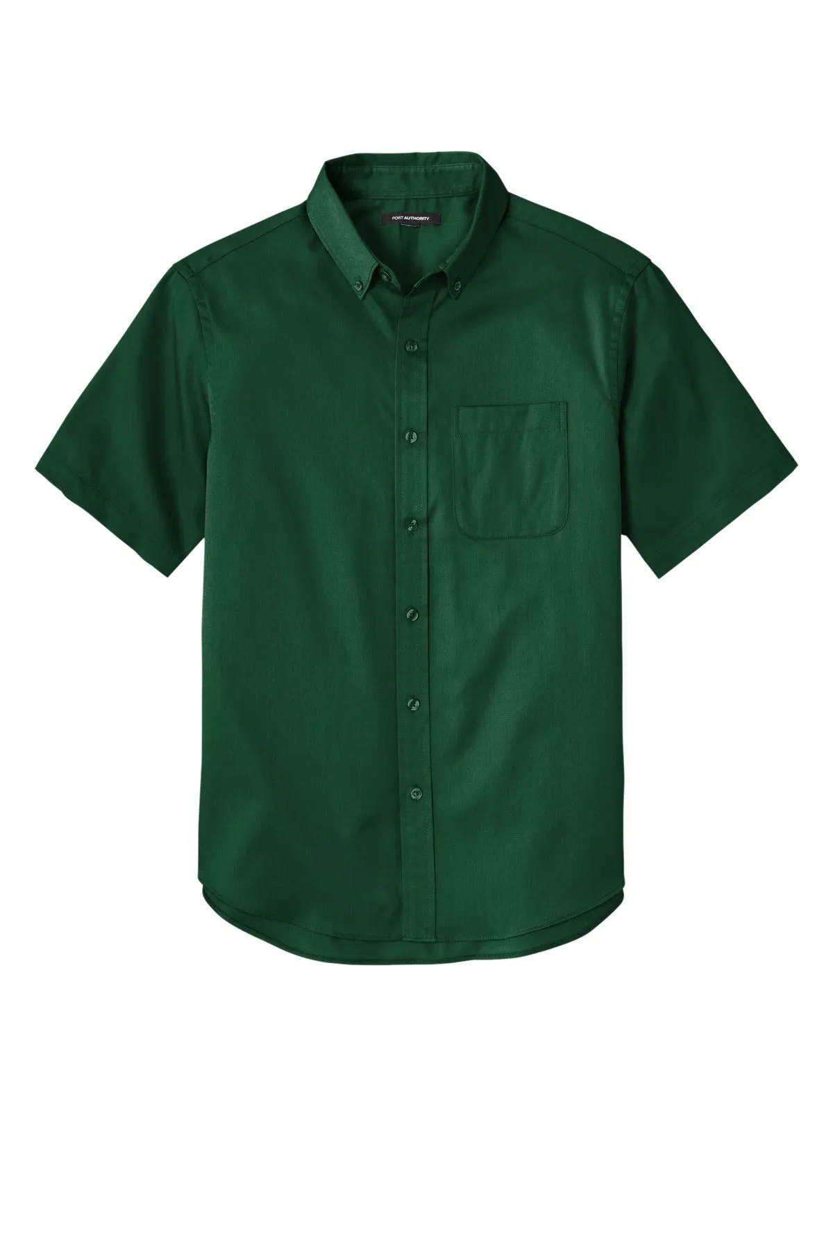 Port Authority Short Sleeve SuperPro React Twill Shirt. W809 Dark Green