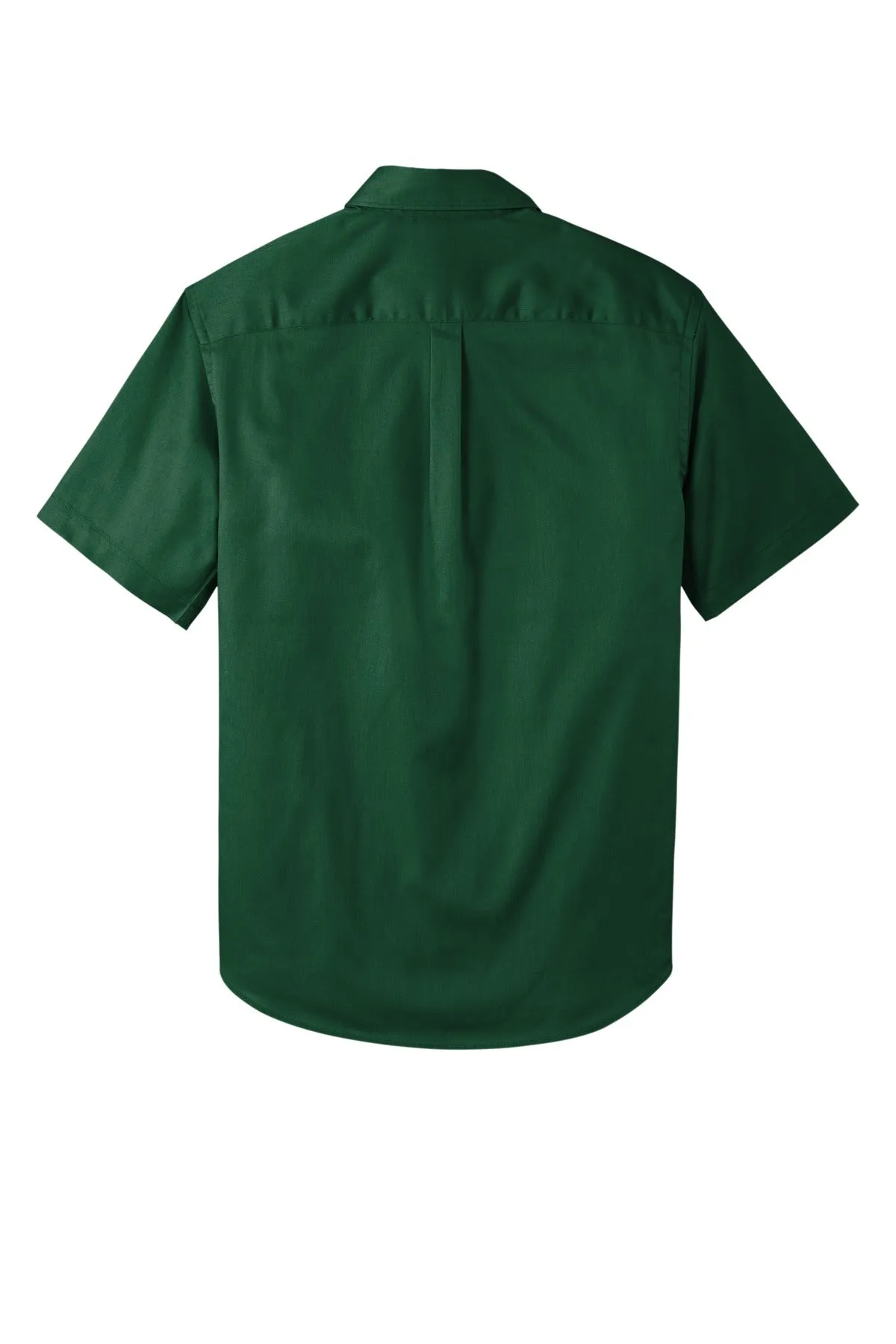 Port Authority Short Sleeve SuperPro React Twill Shirt. W809 Dark Green