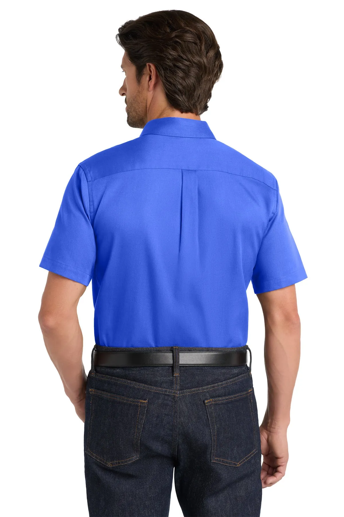 Port Authority Short Sleeve SuperPro React Twill Shirt. W809 True Royal