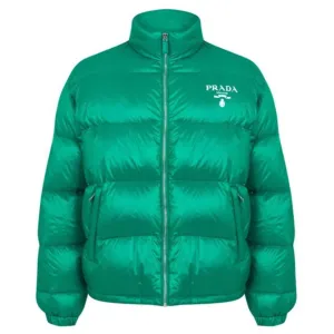 PRADA NYLON QUILTED BOMBER JACKET GREEN