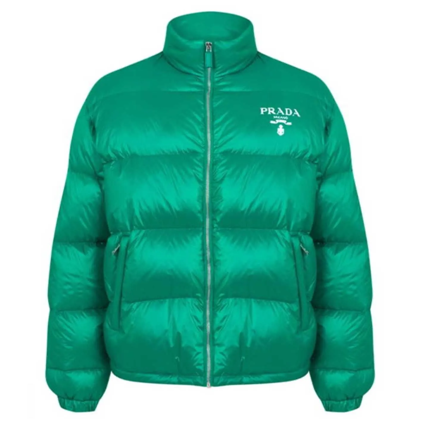 PRADA NYLON QUILTED BOMBER JACKET GREEN