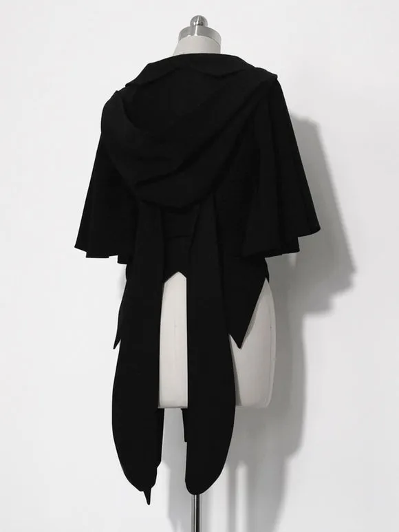【Pre-sell】 Gothic Lolita Ouji Fashion Black Metal Polyester Overcoat