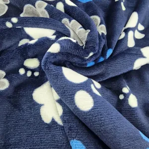 Printed Mongolian Fleece Fabric Grey Paws 150 cm