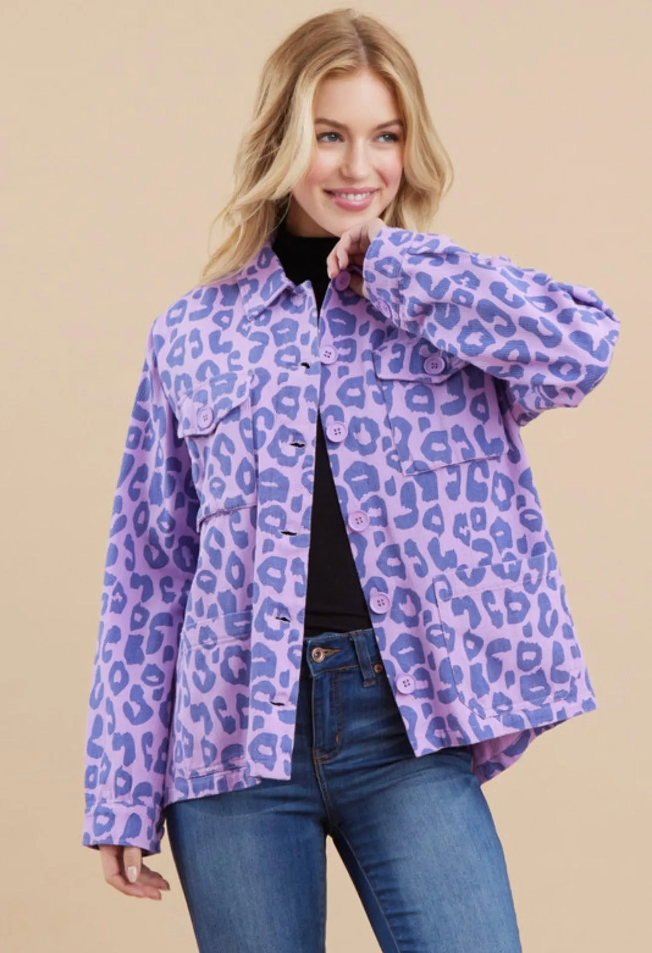Purple Leopard Shacket