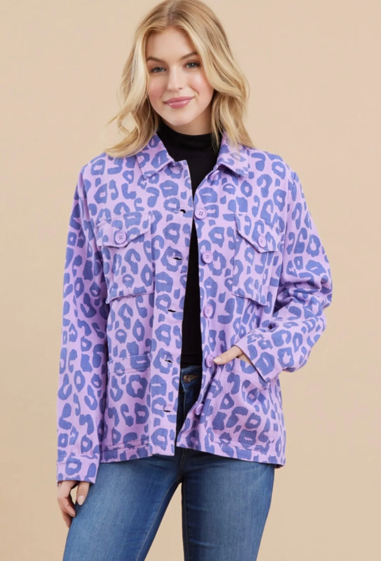 Purple Leopard Shacket