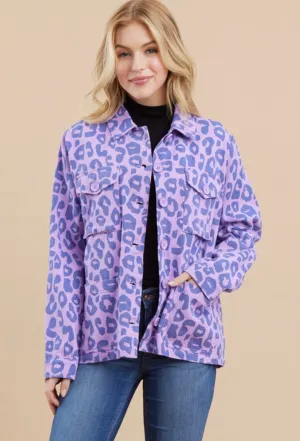 Purple Leopard Shacket