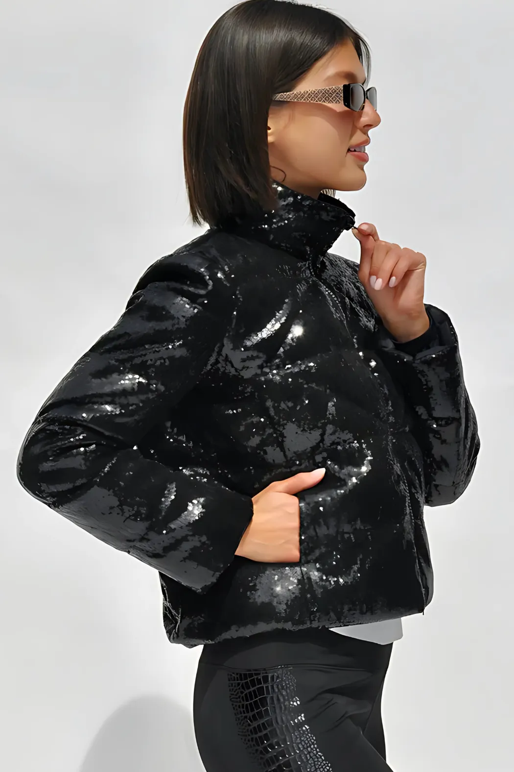 "Rina" Sequin Puffer Jacket
