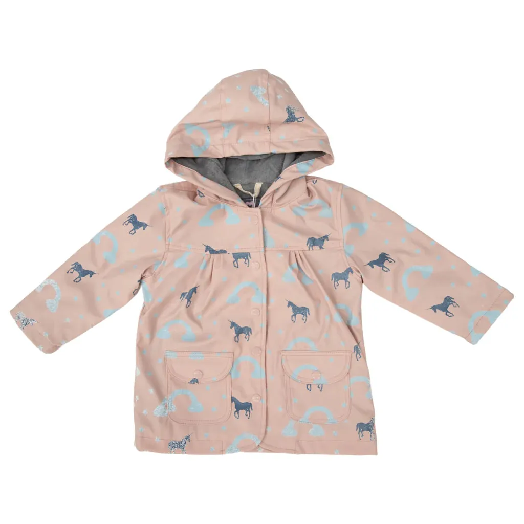 Raincoat - Colour Change Unicorn - Dusty Pink