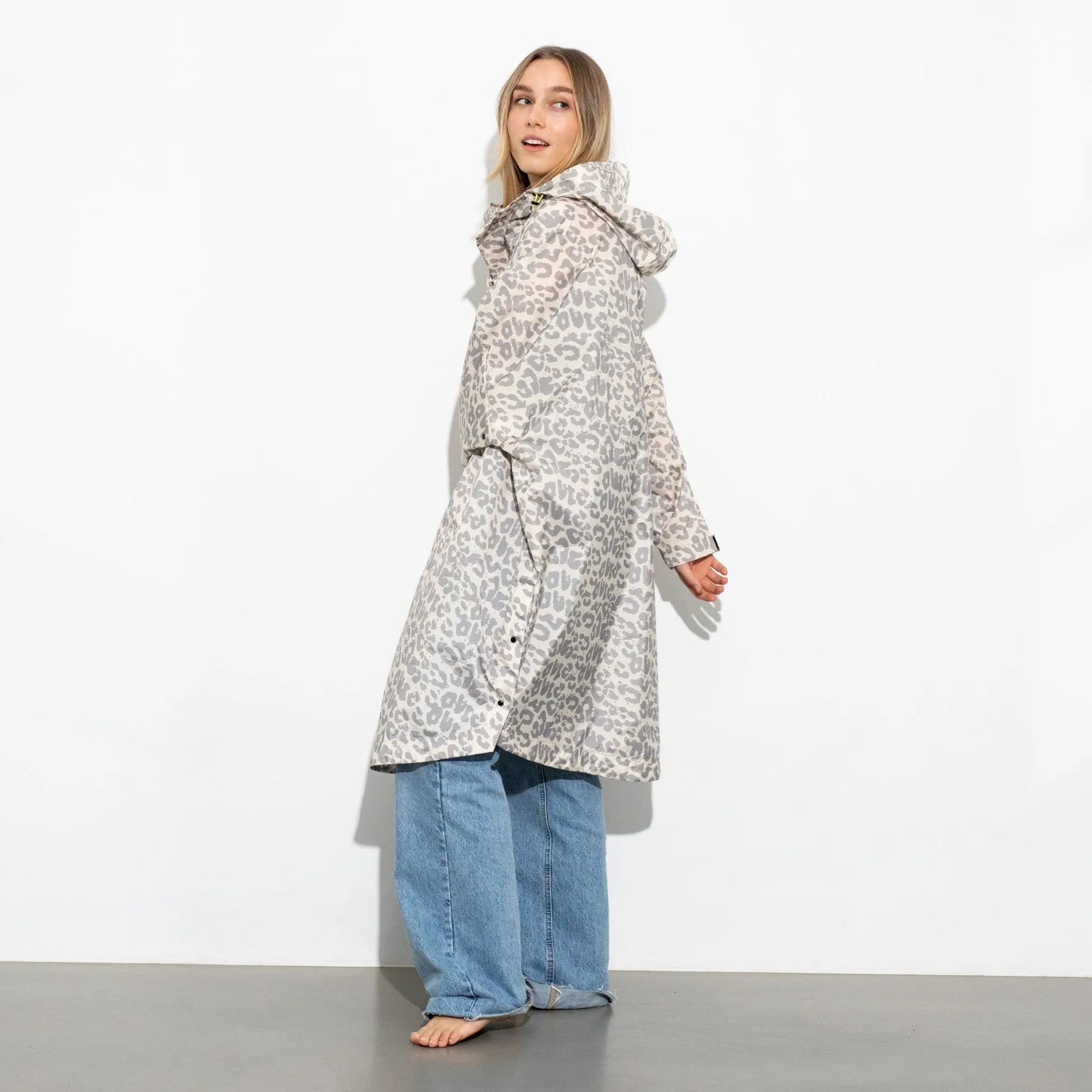 Raincoat leo splashes grey/sand