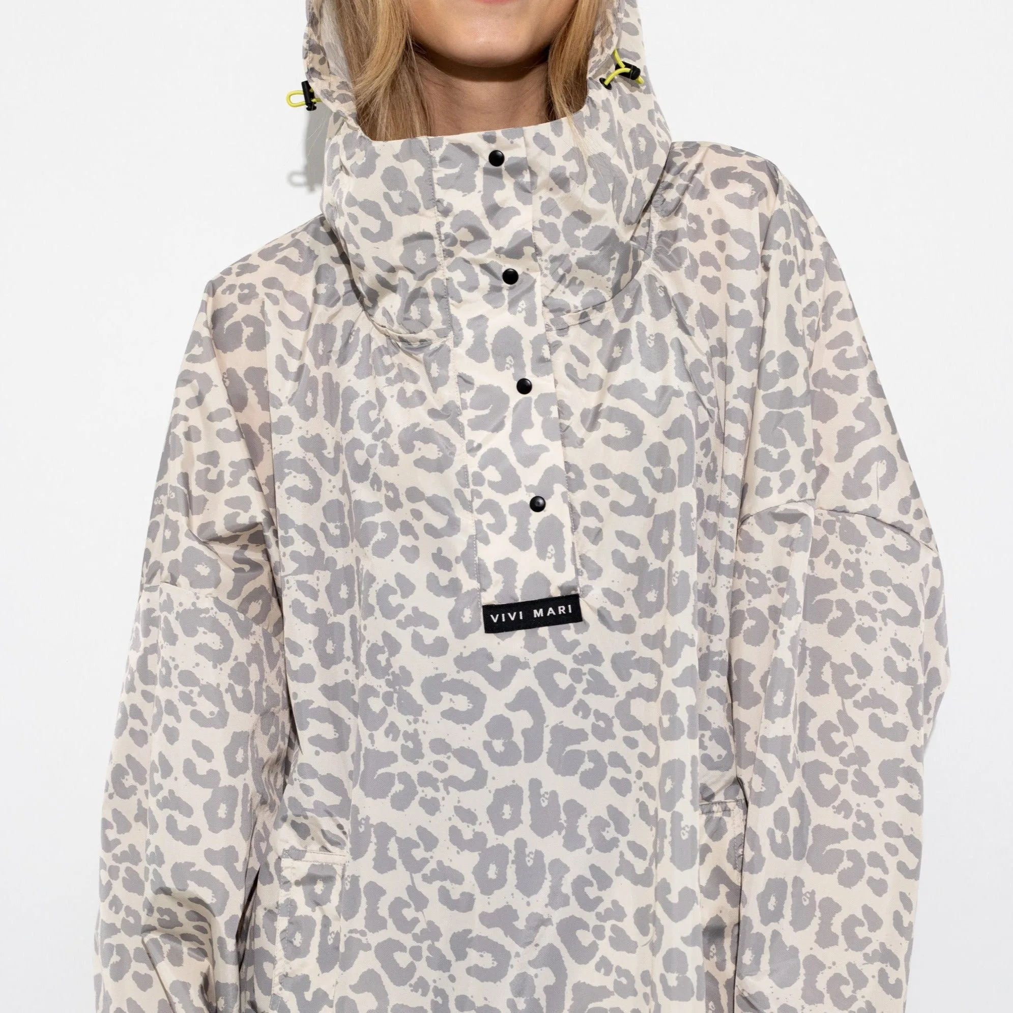 Raincoat leo splashes grey/sand