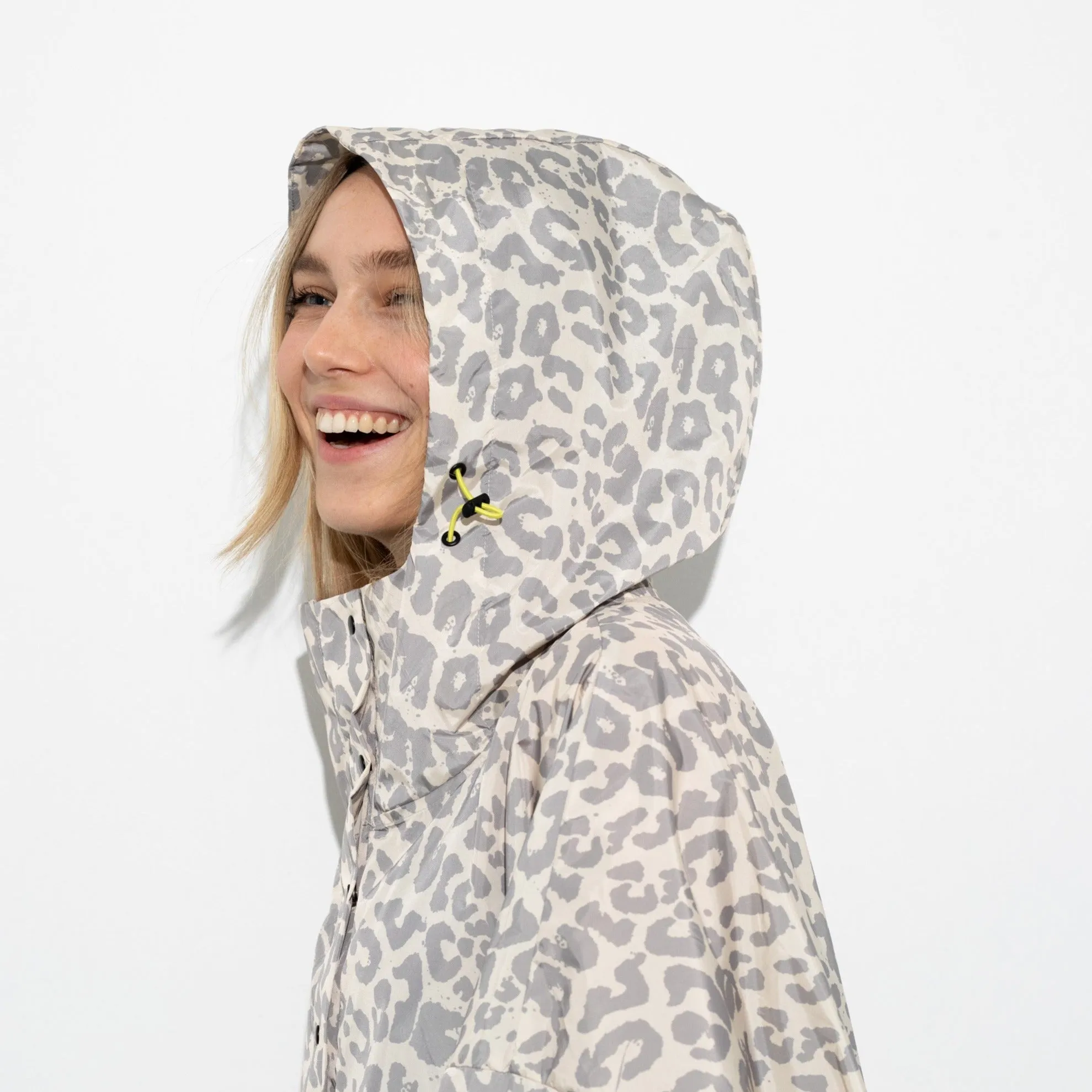 Raincoat leo splashes grey/sand