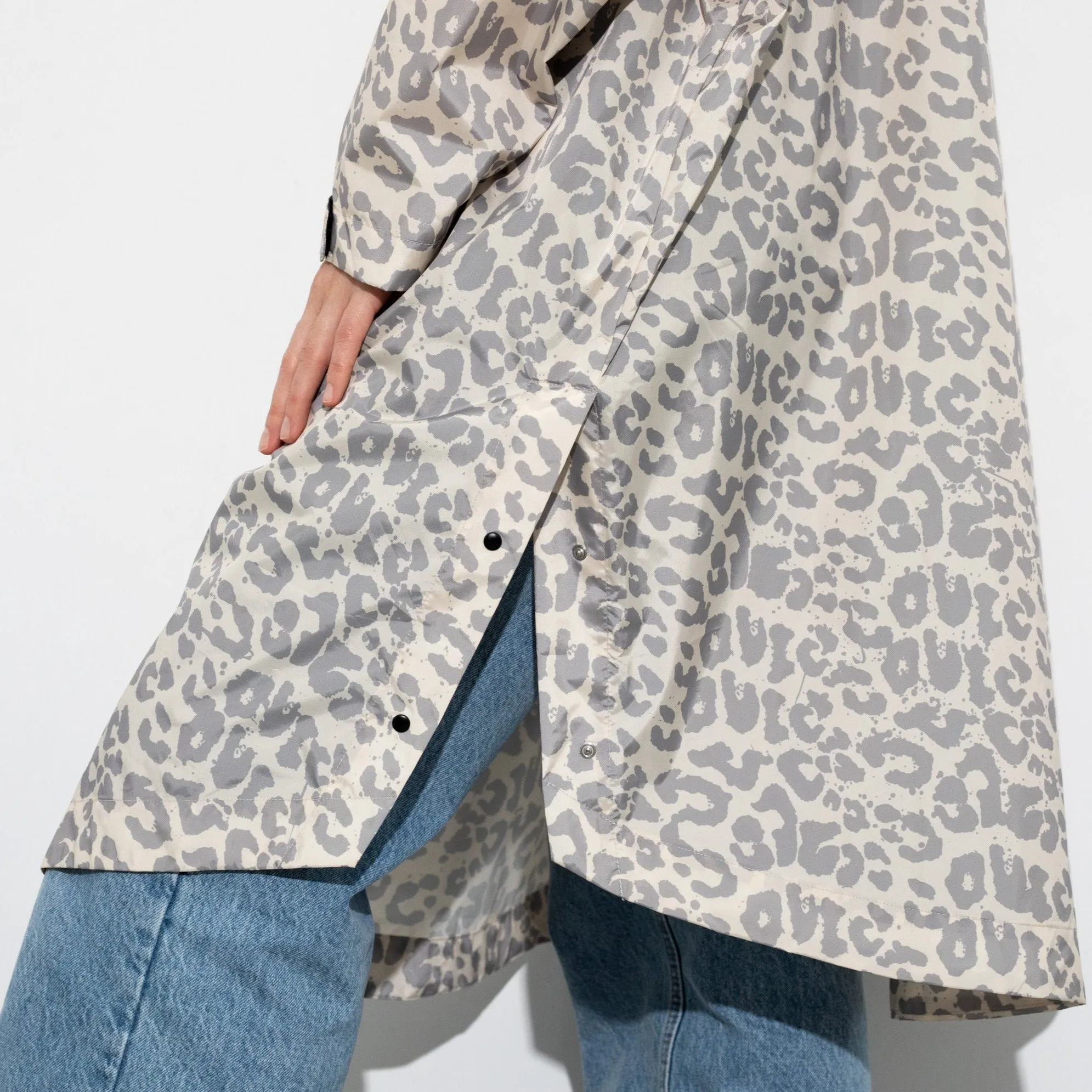 Raincoat leo splashes grey/sand