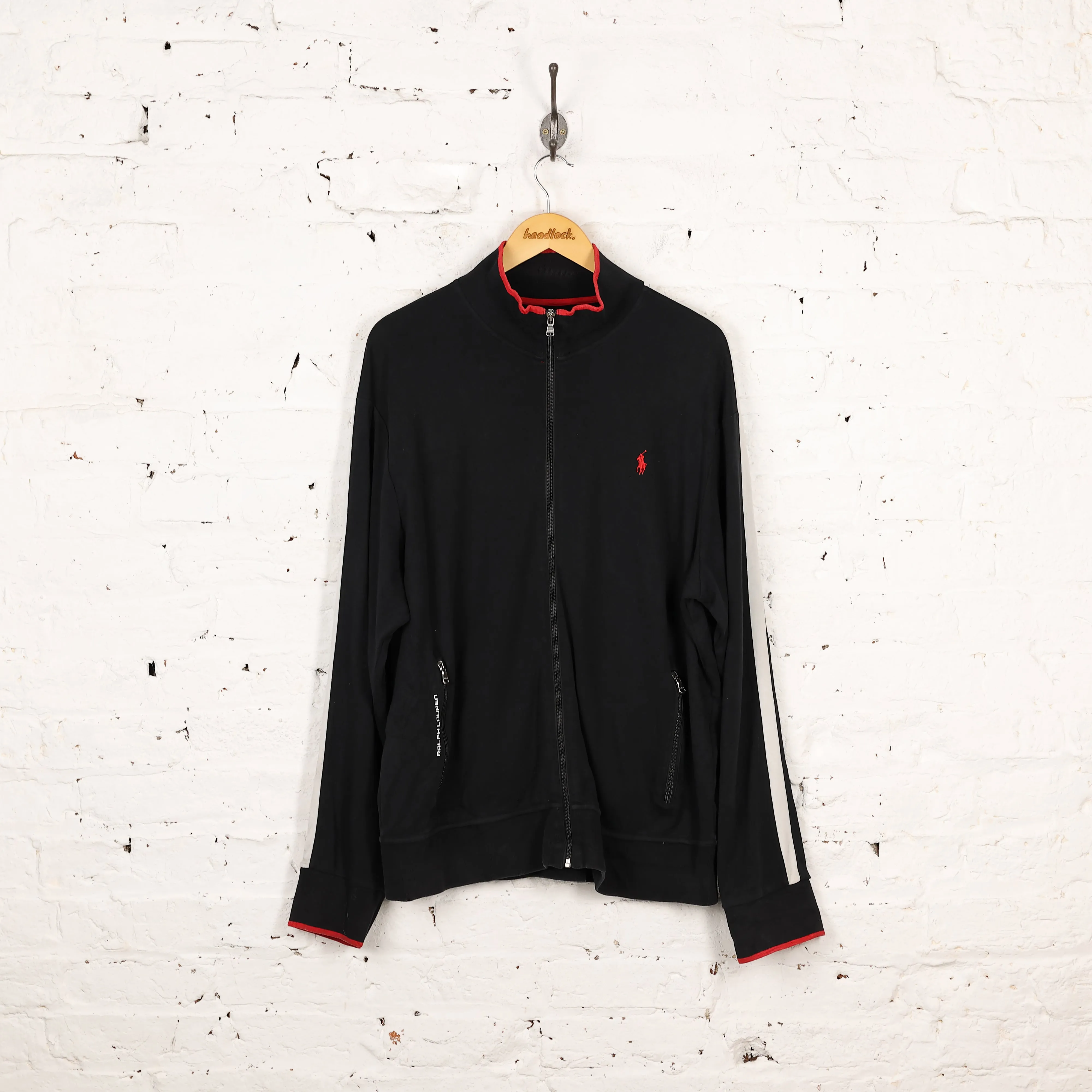 Ralph Lauren Zip Up Sweat Track Jacket - Black - XL
