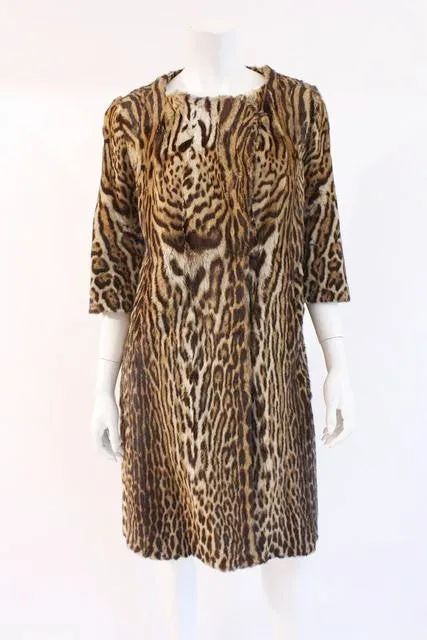 Rare Vintage DIOR Ocelot Fur Coat