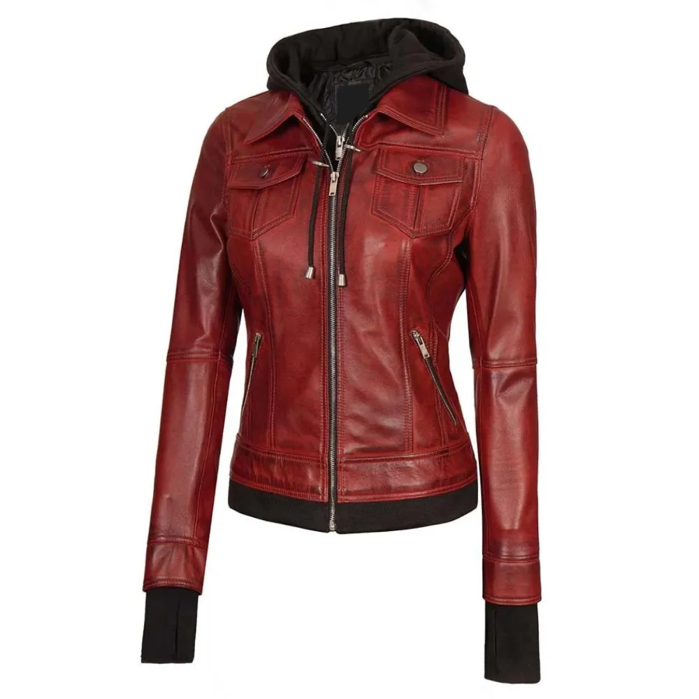 ﻿Red Nexus Bomber Hooded Jacket