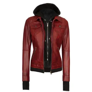 ﻿Red Nexus Bomber Hooded Jacket