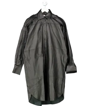 Remain Birger Christensen Black Lavare Long-Sleeve Leather Dress UK 8
