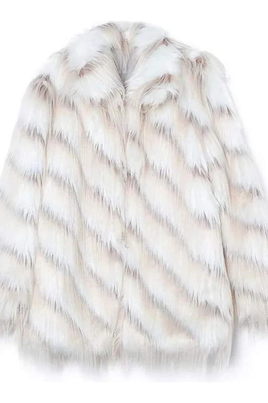 Retro imitation fox fur coat