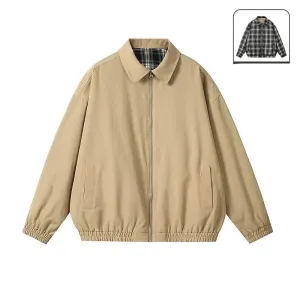 Reversible Lightweight Plaid Jacket
