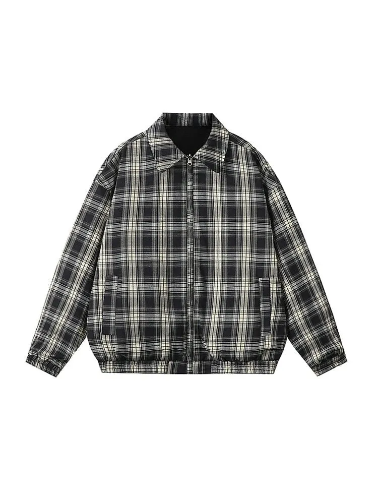 Reversible Lightweight Plaid Jacket