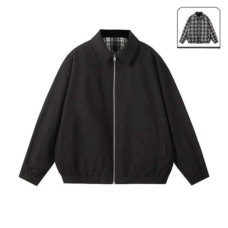 Reversible Lightweight Plaid Jacket