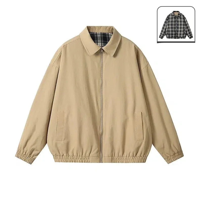 Reversible Lightweight Plaid Jacket