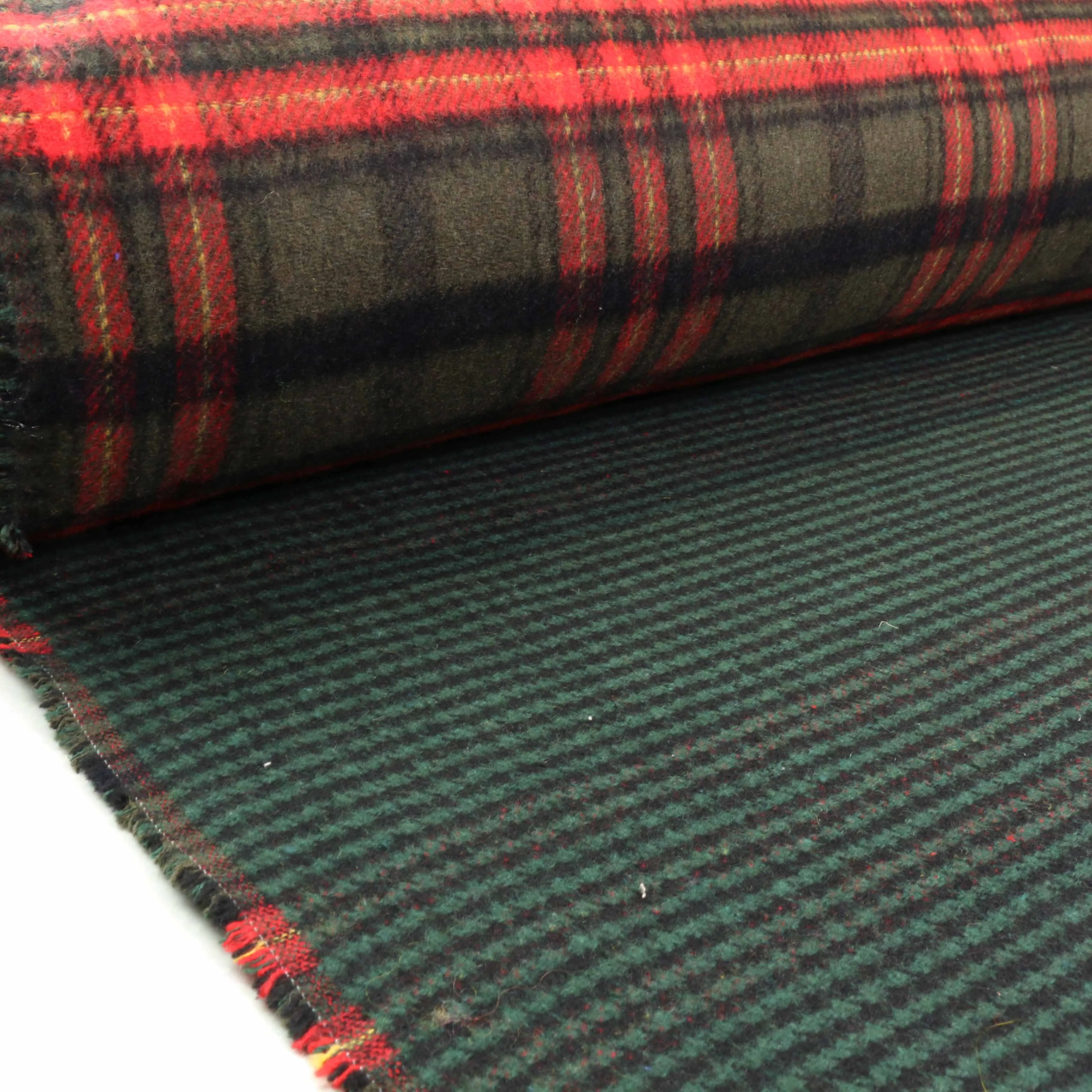 Reversible Wool Coating - Green, Beige, Brown