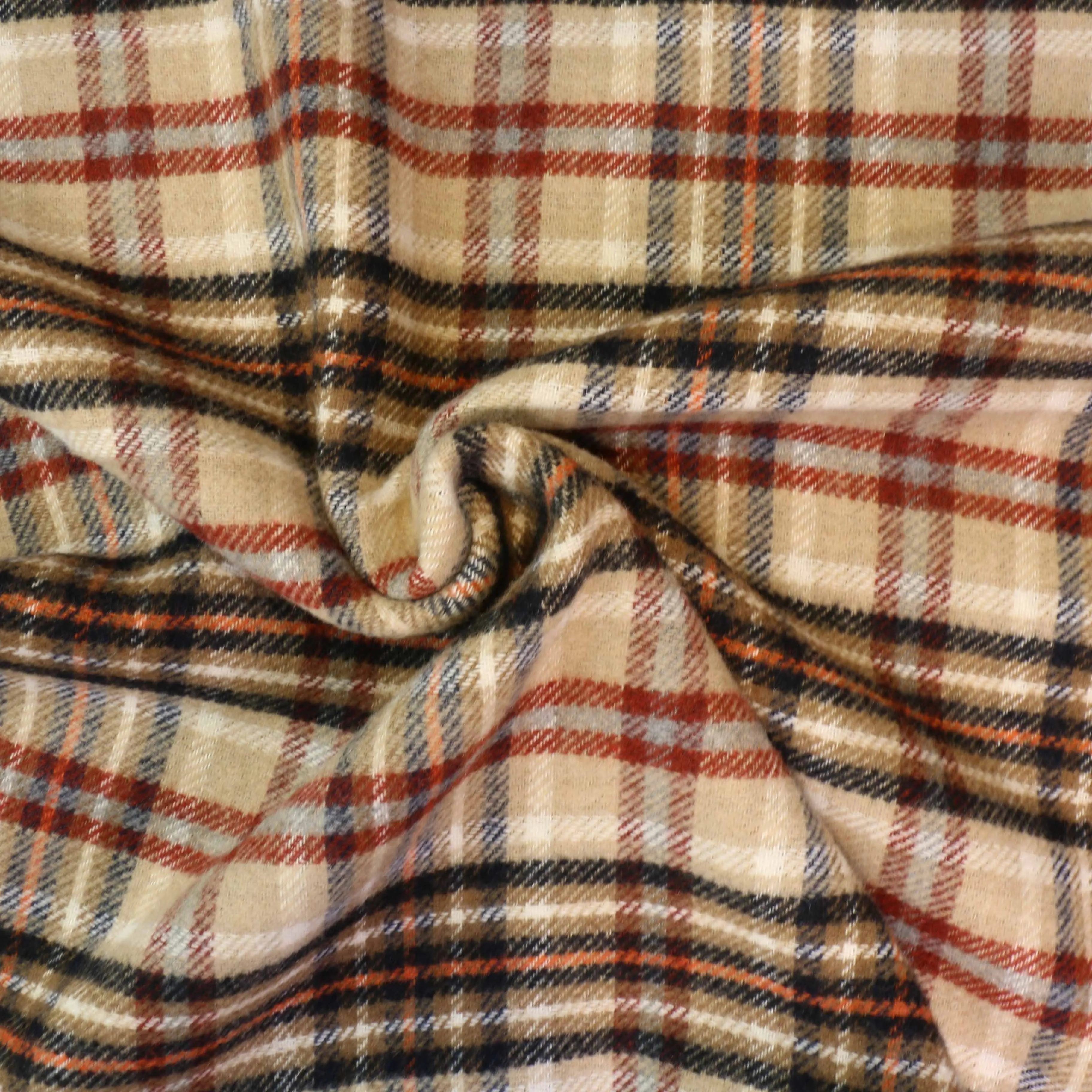 Reversible Wool Coating - Green, Beige, Brown