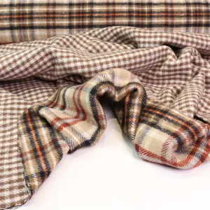 Reversible Wool Coating - Green, Beige, Brown