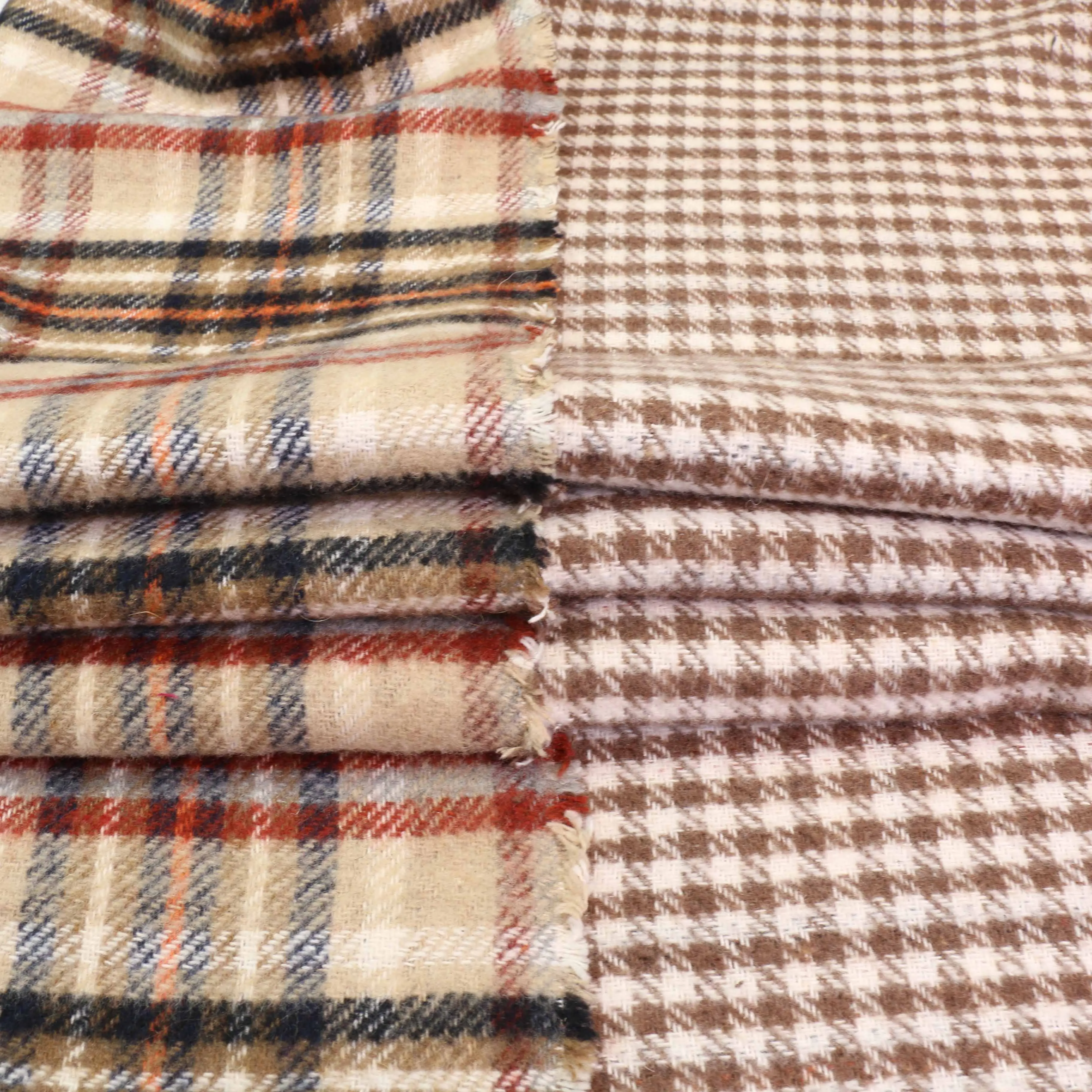 Reversible Wool Coating - Green, Beige, Brown