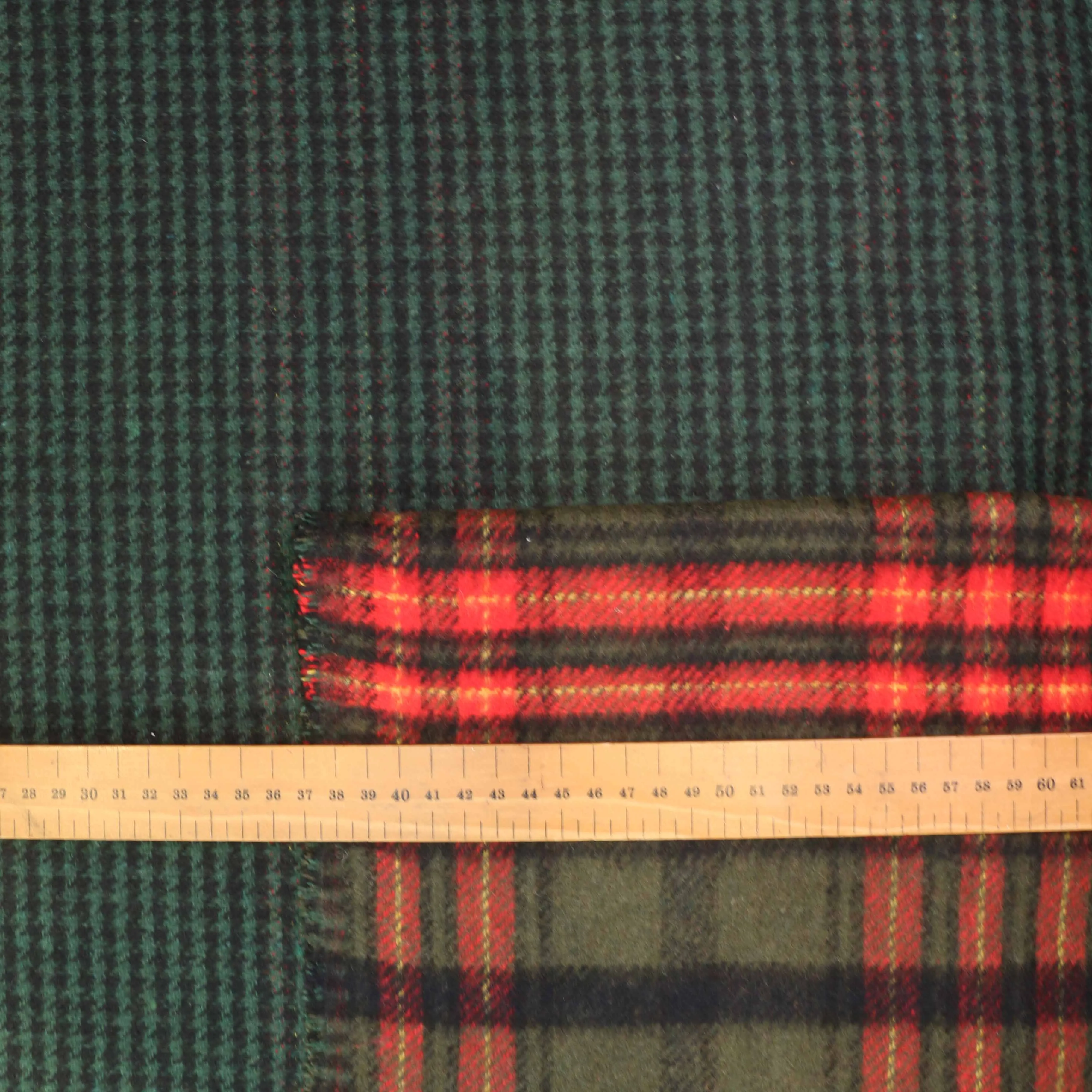 Reversible Wool Coating - Green, Beige, Brown