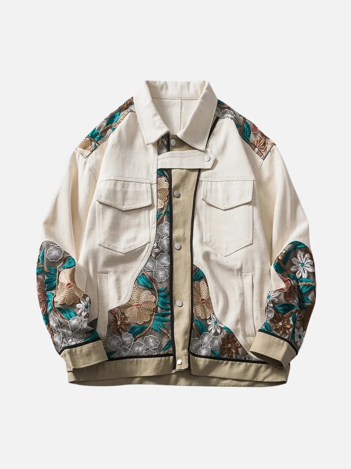Rimiro - Flower Patchwork Denim Jacket