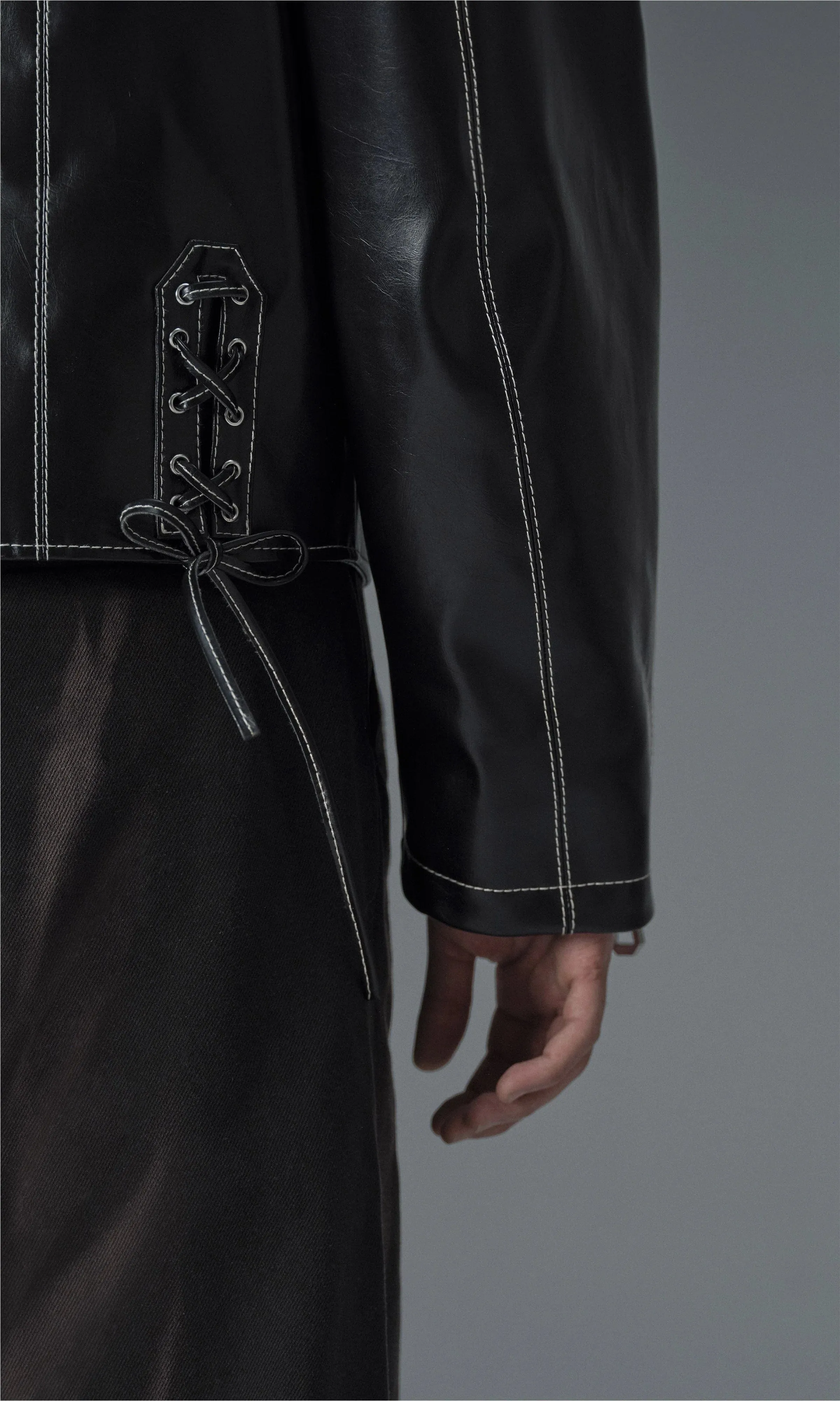 Robin Unisex Vegan Olive Leather Jacket | Black