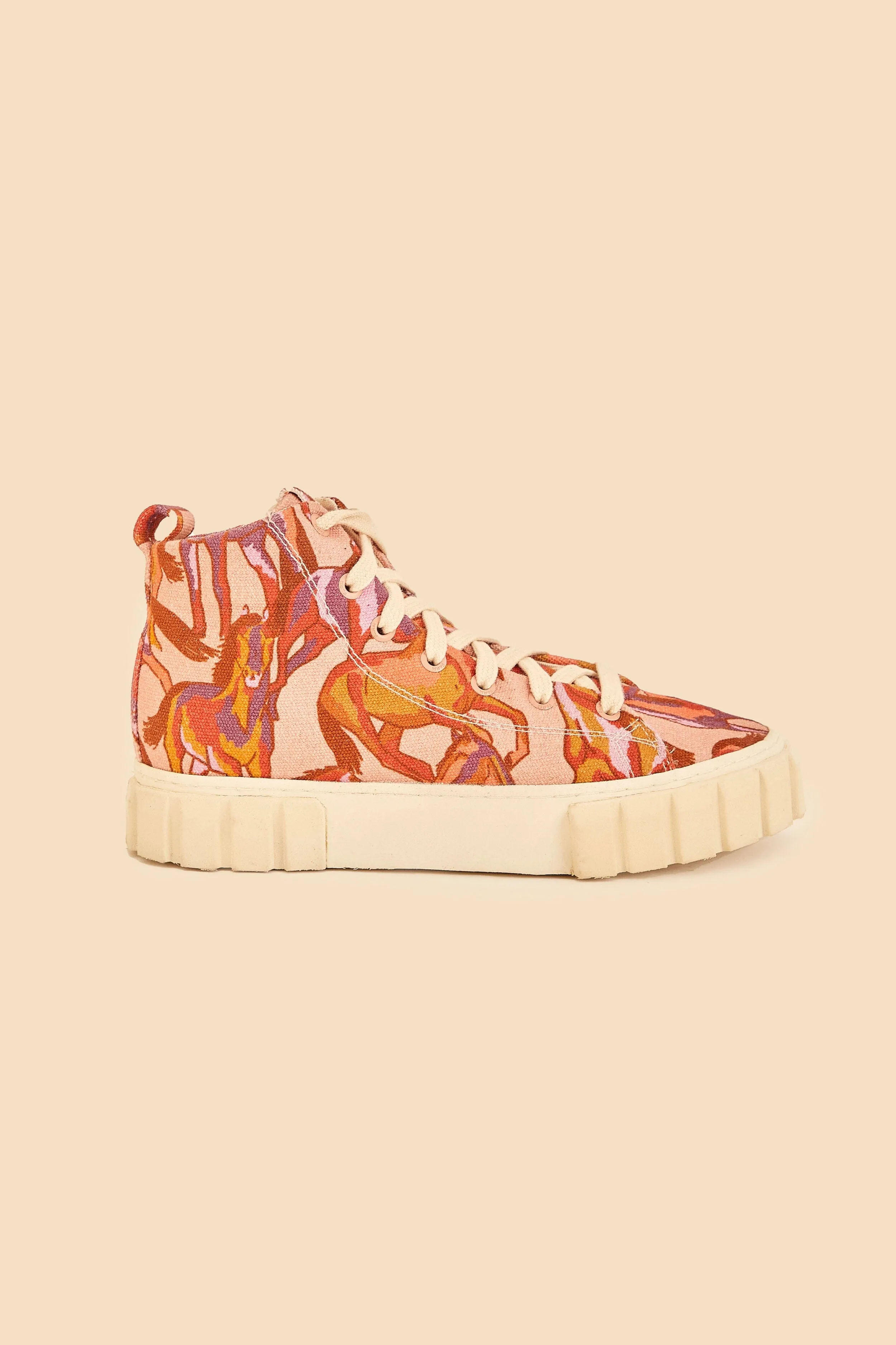 Rose Wild Horses Flatform Sneaker