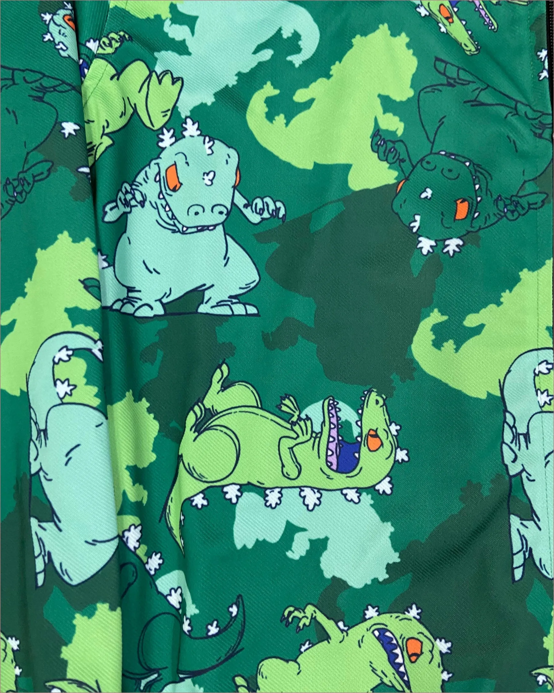 Rugrats Reptar Green Camo Bomber Jacket